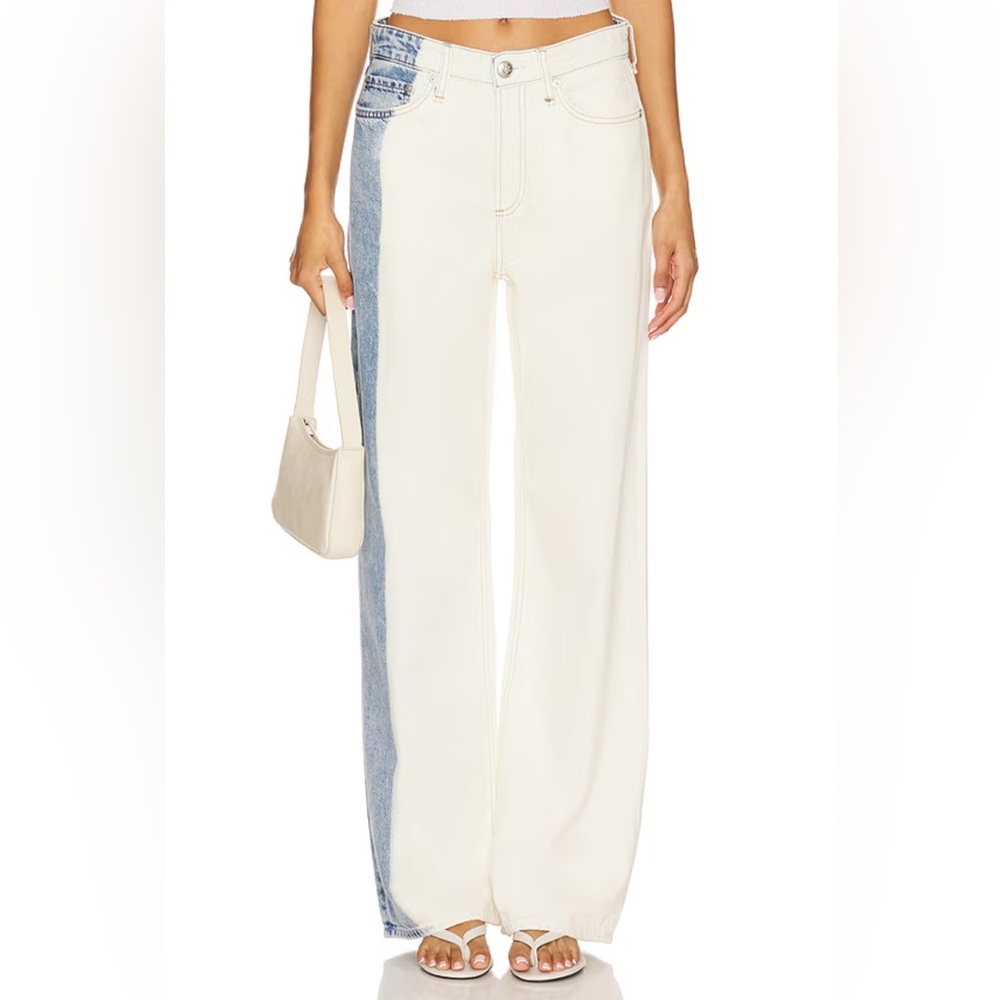 Rag & Bone - Featherweight Logan Wide Leg Jeans in Bleach Stripe